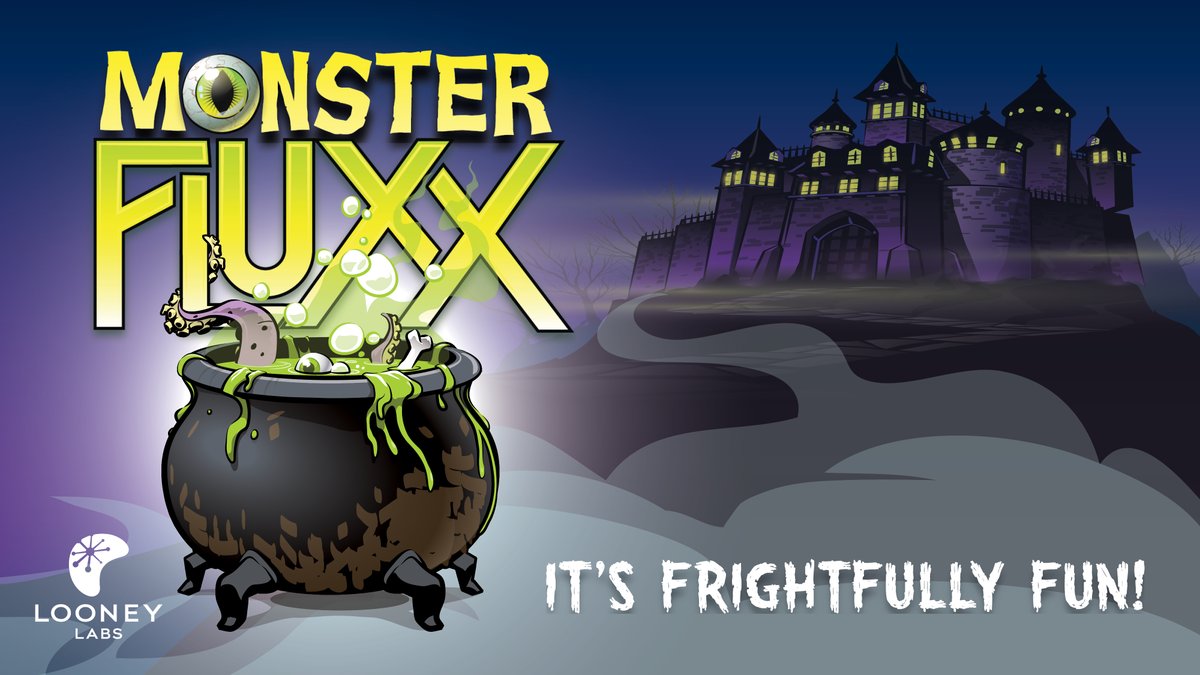 LooneyLabs's tweet photo. Just your friendly neighborhood #Monsters reminding you it's #Spooktober again! That means it's time to join the horde and play some #MonsterFluxx at #Gamenight. Are you ready? It's #FrightfullyFun! Bwahahahaha https://t.co/s92XMqpWPj