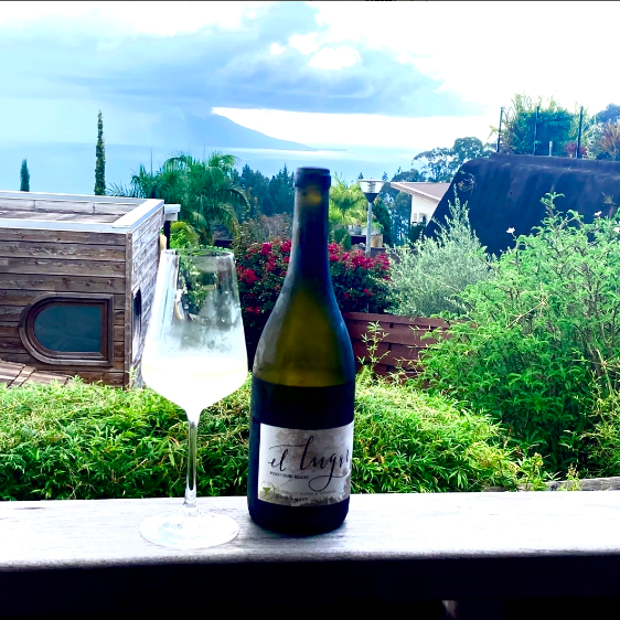 insidewine_sb's tweet photo. @cpgwineguy #ellugarwines #finewine #pasorobles We brought a bottle of one of our favorite #wines to #Tahiti. Wow, does Coby Parker-Garcia make terrific #pinotblanc! Rain over #Moorea in the background. https://t.co/rZ69Nuc92K