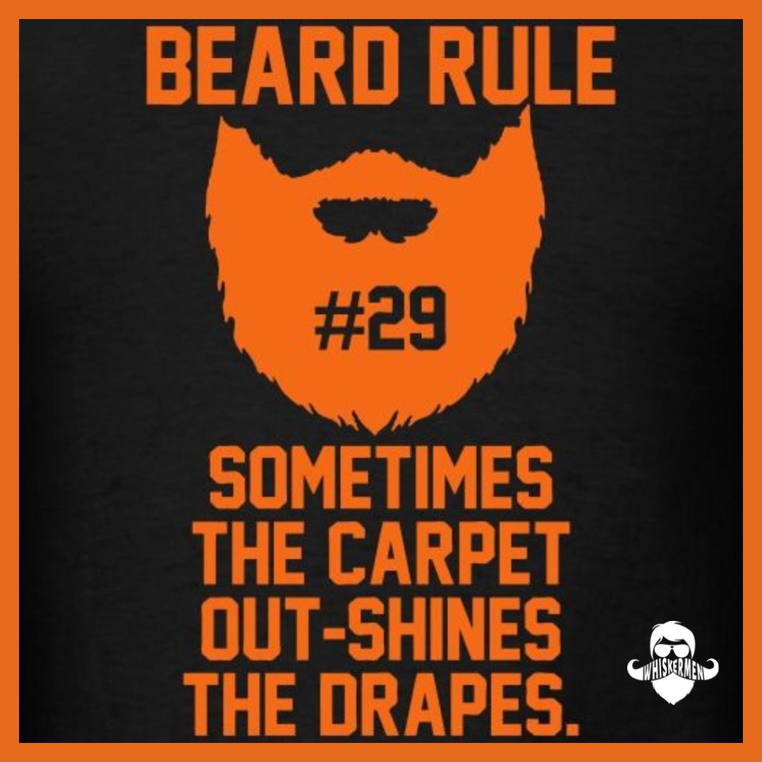 Beard Rule #29: Sometimes the carpet outshines the drapes. #beardrules #whiskermen #whiskermenbeard #beard #beardlife #airforceveteran #smallbusiness #disabledveteranowned #beardcareproducts #bearded #beardlife