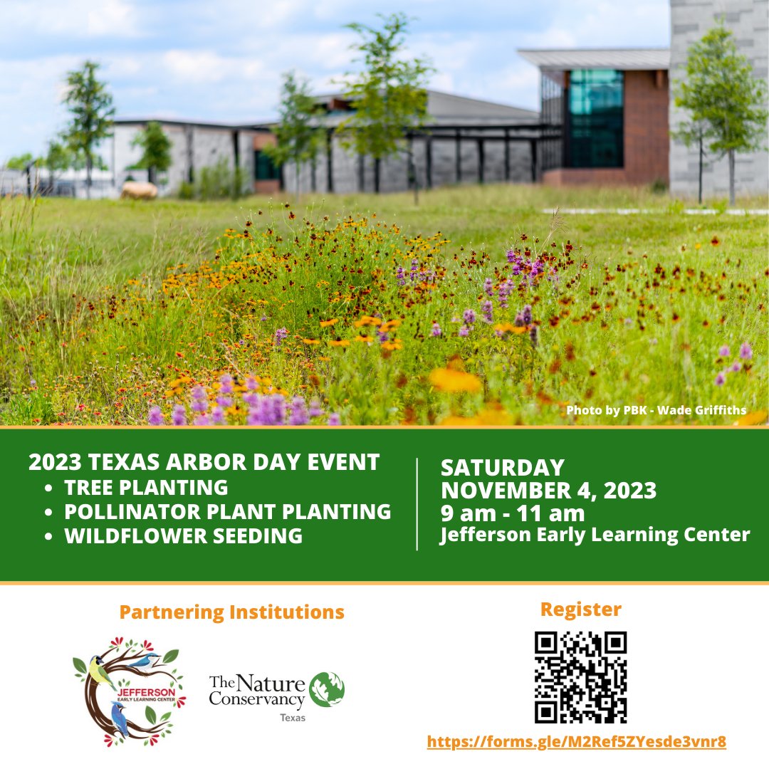 Register for the 2023 Texas Arbor Day 🌳 event at Jefferson Early Learning Center, 14061 Bellaire Blvd.: docs.google.com/forms/d/e/1FAI…