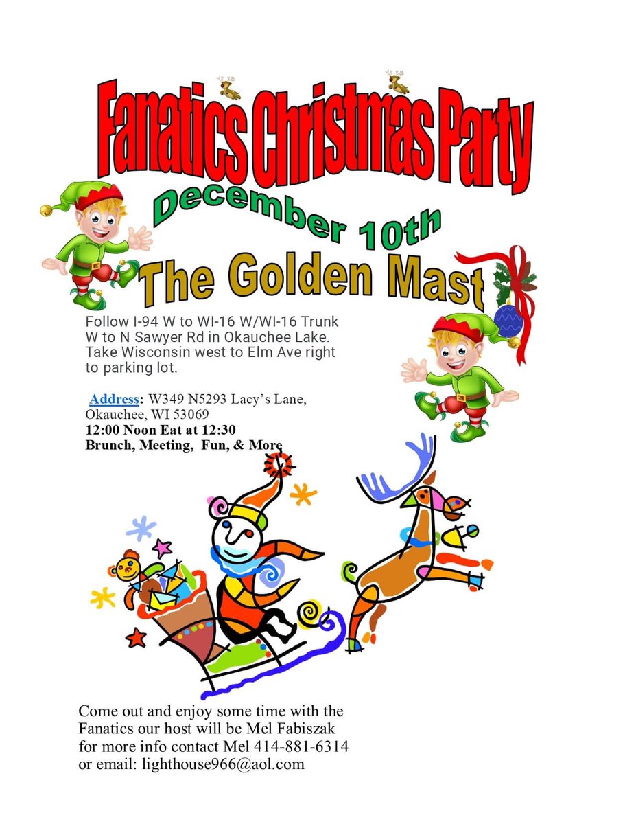 FanaticsFiero's tweet photo. The annual Christmas Party is Sunday December 10th ... not the 12th as previously posted.
Hope to see you there.
The Golden Mast restaurant on Okauchee Lake. Starting at noon,
#FieroFanatics
#Fiero #Pontiac https://t.co/MNPCUGJboe