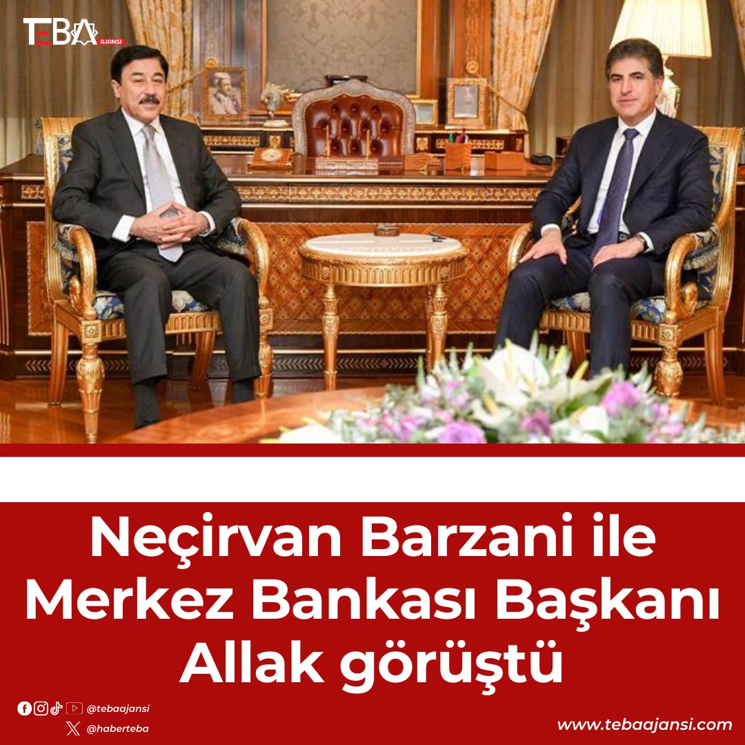 haberteba's tweet photo. Neçirvan Barzani ile Merkez Bankası Başkanı Allak görüştü

Detaylar linkte...
https://t.co/QwYMWn0BKO https://t.co/8MUJIgVpIC