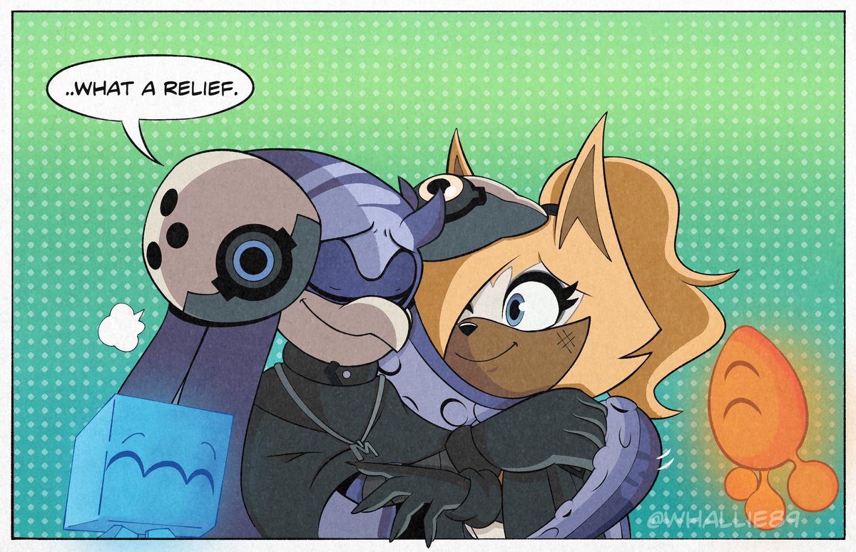Whallie89's tweet photo. More content from my au where Mimic and Whisper are the protagonists, survivors of the betrayal of the other members of the Diamond cutters (and Mimic is a good guy)
Whisper never had the blue wisp, just the orange one.

#whisperthewolf #mimictheoctopus #SonicIDW https://t.co/8S9sppE7iv