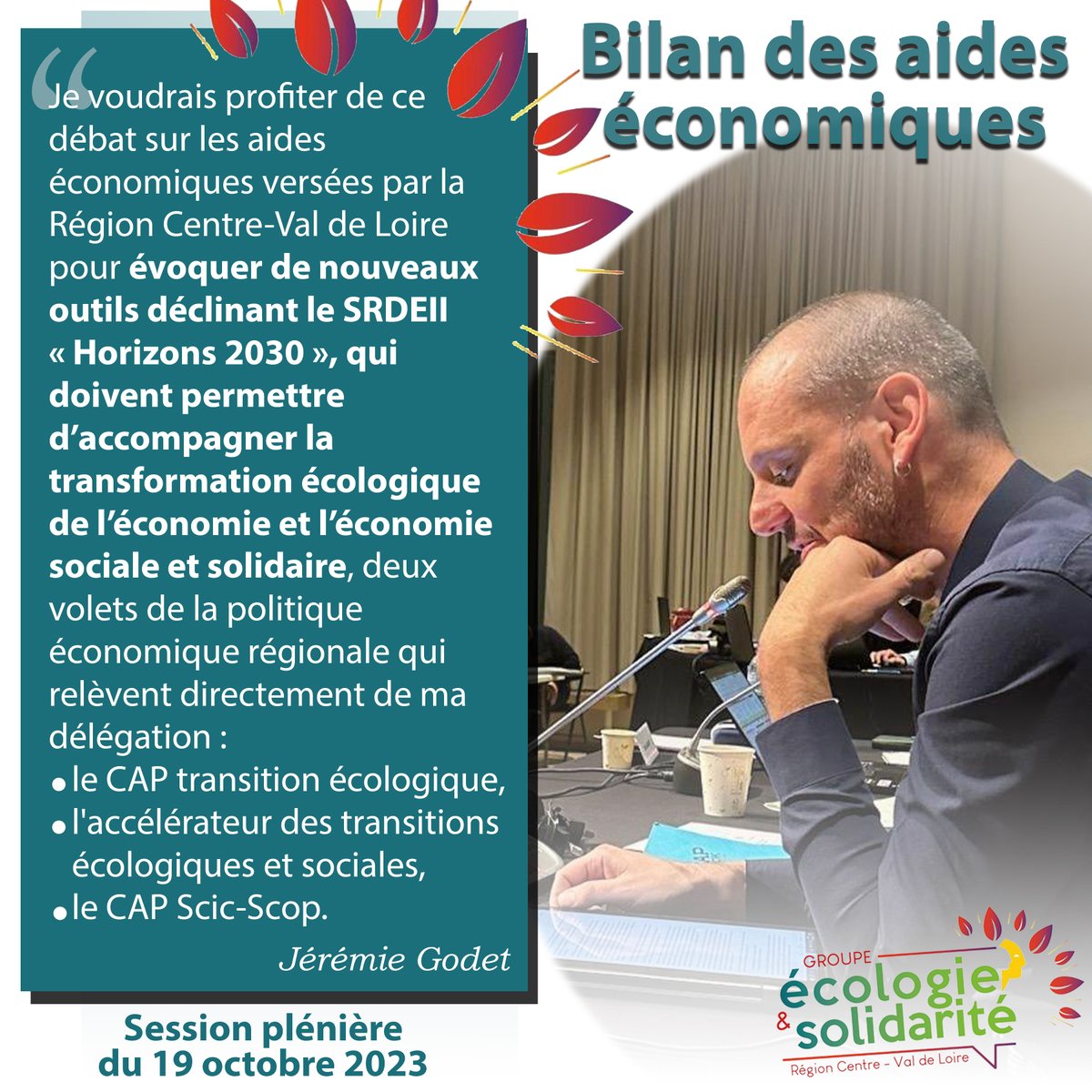 Bilan des aides économiques 💶 2022.
<a href="/godet_jeremie/">Jérémie Godet 🌻🍉</a> choisit de regarder vers l'avenir. Objectif : Passer d’une économie qui gaspille les ressources à une économie de la sobriété.