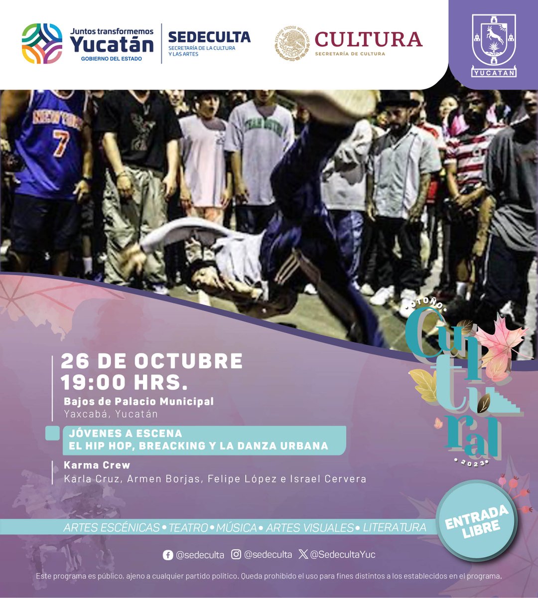 SedecultaYuc's tweet photo. Este 2️⃣5️⃣ y 2️⃣6️⃣de octubre, #Peto, #Seyé y #Yaxkabá serán sede de especiales eventos que el 🍂#OtoñoCultural 2023 brinda para el disfrute de todas y todos.

Consulta y asiste 👇 https://t.co/0PVSladsRc