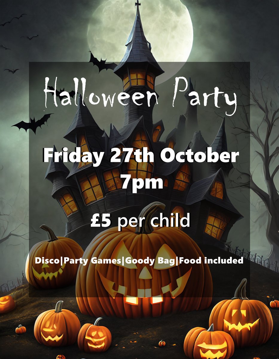 GlossopCC's tweet photo. 🎃JUNIORS HALLOWEEN PARTY 🎃

Tickets available to buy at £5 via the link below:
https://t.co/m8ED2TgHaX

There'll be a disco, fun party games and a goody bag to take away. We'll put some grub on for the little monsters too!

Prizes for the best pumpkin and fancy dress costume! https://t.co/WaRhE9ZoPK