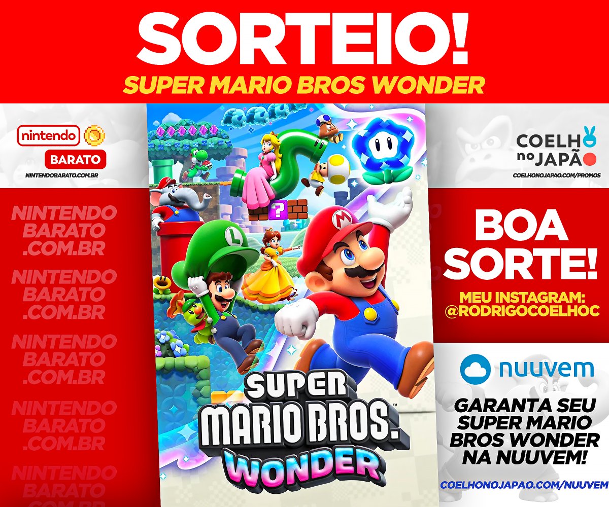 ✨Sorteio Super Mario Bros Wonder Tá afim de curtir a novíssima aventura 2D do Mario? A nuuvem te ajuda nessa! ✅REGRAS: - Seguir @nuuvem + Me seguir - RT 🔁 Garanta seu Mario Wonder: nuuvem.com/lp/pt/nintendo…