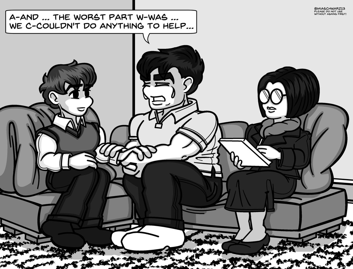 Mia_Schwarz_13's tweet photo. Hello with dry feet! Today it is #stevetober2023 and I feel free to combine #day15 and #day16. So you get #
#tankmanSteve being a supportive boyfriend while #tankmanCaptain deals with his trauma. Let me introduce Dr.Smith, the local veteran psychiatrist. https://t.co/SSE2zvUh0f
