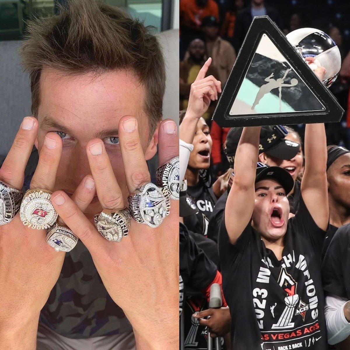 Tom Brady wins another championship ring as an owner. This time with the Las Vegas Aces for winning the WNBA championship Wednesday. That is now 8 championship rings for the legendary quarterback 🏆