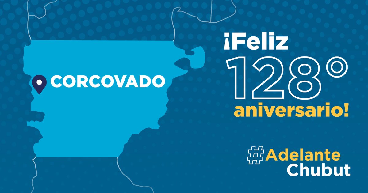 Un fuerte abrazo a las y los vecinos de la localidad de #Corcovado

¡Feliz 128° Aniversario!

#AdelanteChubut