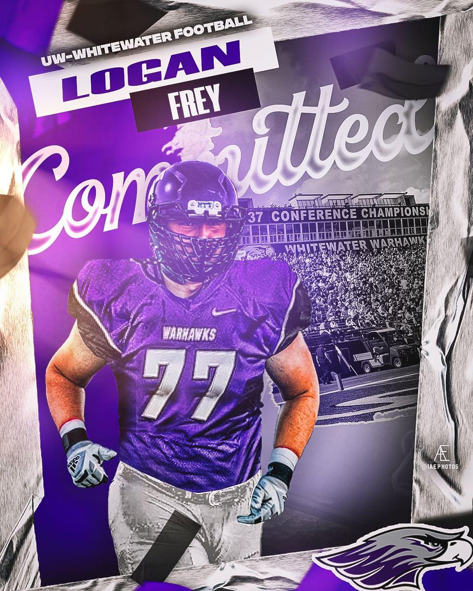 LoganFrey75's tweet photo. 100% committed! Go Warhawks!! 🟣⚫ @WarhawkFootball @CoachTShields @CoachRindahl @BEHSFB @MJ_NFLDraft @PrepRedzoneWI @travisWSN @HoerchnerJake @jwferguson @HawksCoachMJ  @WarhawkXCTrack @MTCthrowers @MukThrowsClub https://t.co/HBgPs9CbBK