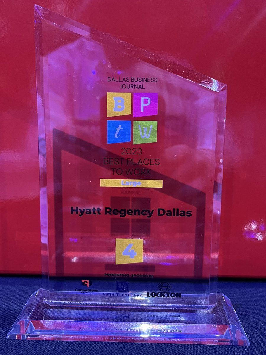 PapiAIejandro's tweet image. Thanks @DallasBizNews 
 @HyattDallas with the #4 spot of best places to work!