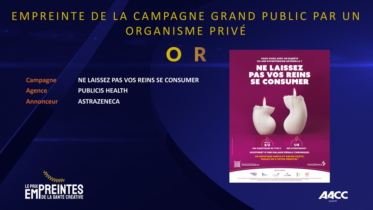 <a href="/NovoNordiskFR/">Novo Nordisk France</a> <a href="/FollowJosiane/">Josiane</a> 🟡 Or pour « Ne laissez pas vos reins se consumer » de @AstraZenecaFR et <a href="/PubHealthFR/">Publicis Health France</a> #Empreintes2023