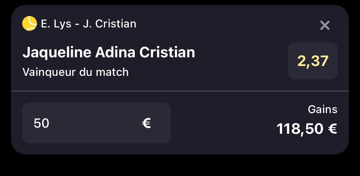 #ClujNapoca 🇷🇴

🇷🇴Cristian @ 2.37 - 1u 🎾 

#TeamParieur