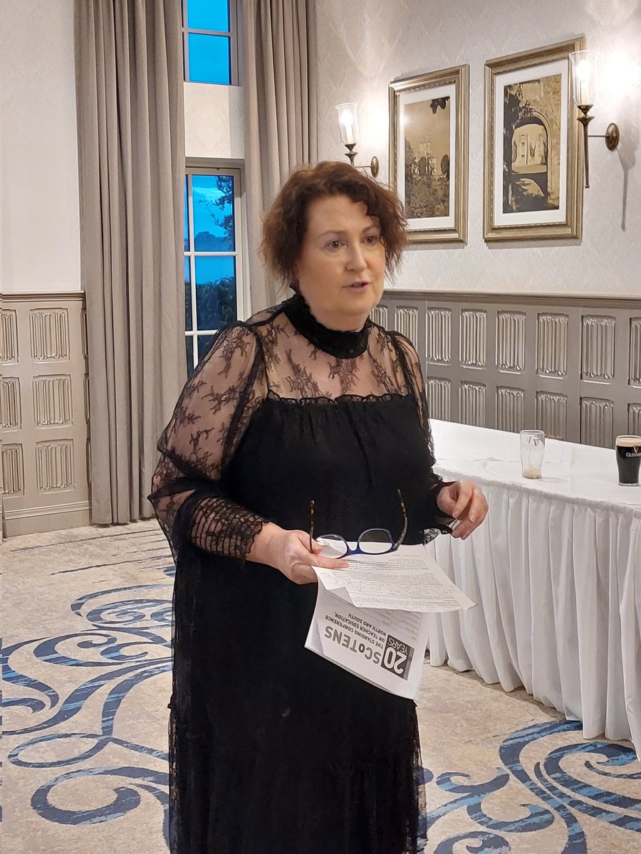 SCoTENS's tweet photo. Delighted on evening of day 1 of #SCoTENS2023 we heard some of the fantastic results of our collaboration with #SharedIslandInitiative, as two of the funded research projects, #CRiTERIA &amp; #SRASI, spoke about their work. Grateful Yvonne Jackson from Shared Island Unit joined us. https://t.co/0Nq7R8DrIx