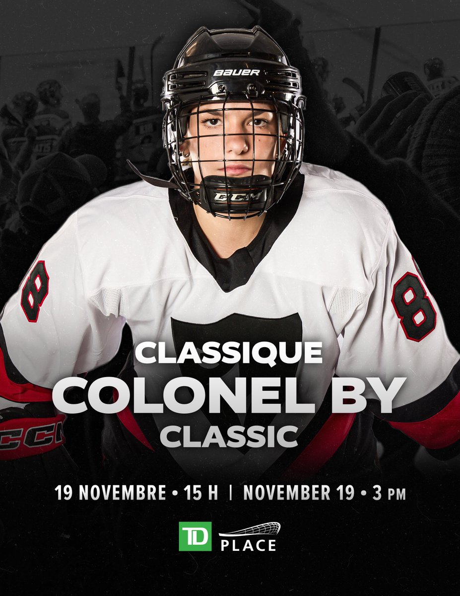 THE rivalry is BACK 😤

The women's Colonel By Classic game goes down on November 19 at the Arena at TD Place.

Tickets 🎟️ tdplace.ca/event/colonel-…