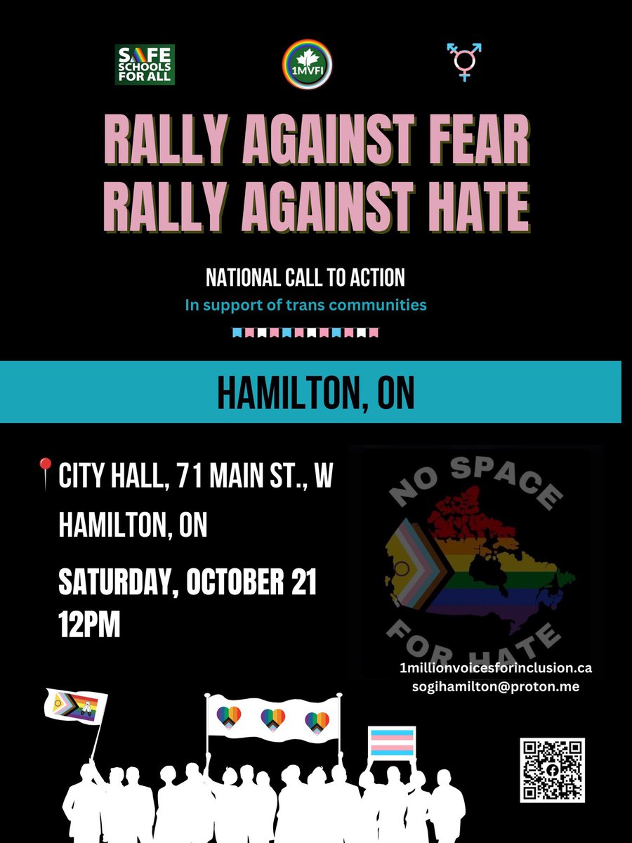 HamOntQueers's tweet photo. RALLY: The anti-trans haters are at it again. Come together this Saturday at City Hall to stand together for 2SLGBTQI+ communities https://t.co/IcIz5hTWAk