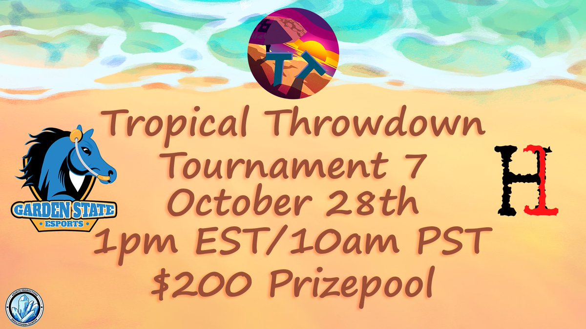 TROPICAL THROWDOWN! 🥊 

October 28th at 1PM EST the great staff at <a href="/AzuriteProd/">Azurite Productions</a> are hosting a tournament with a $200 PRIZE POOL!! 

Do NOT miss out on an opportunity to take it all!! 

Discord and Battlefy link in replies!