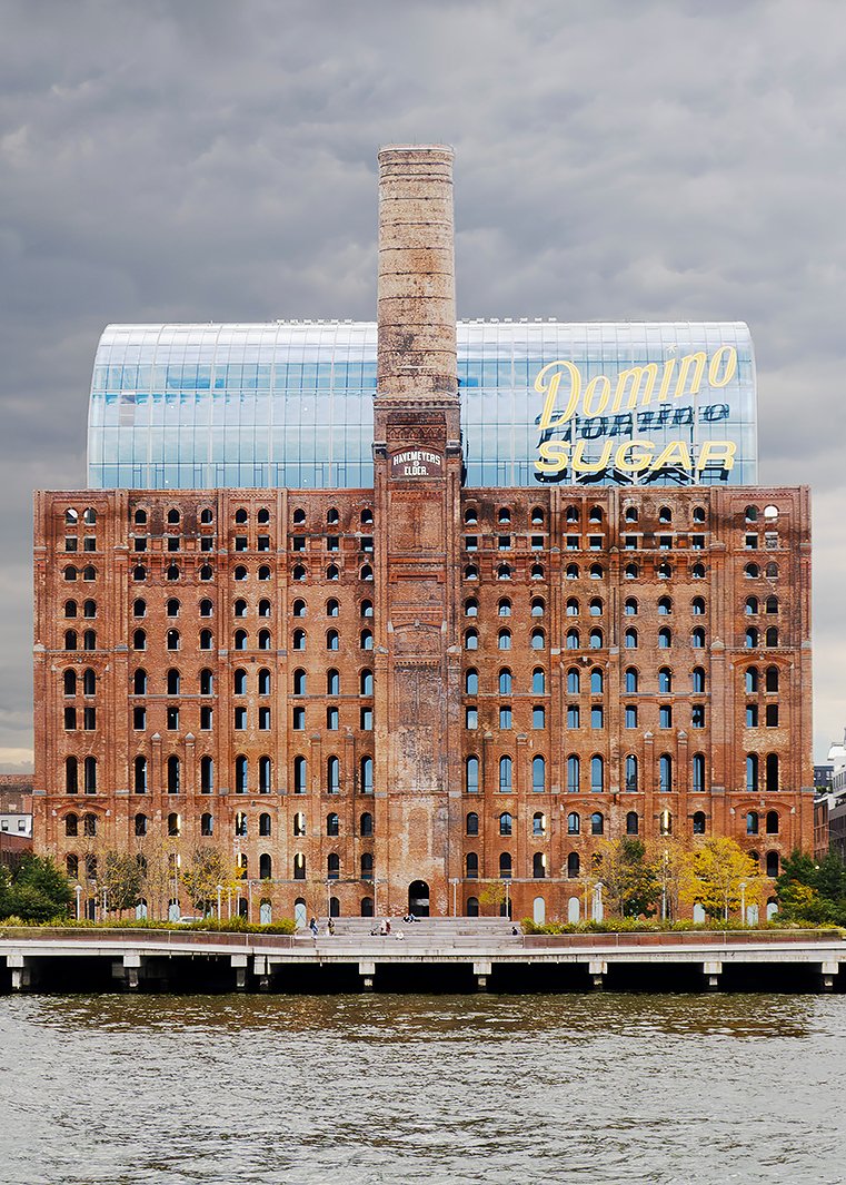 Old Domino sugar refinery in Williamsburg, then an underground art space and film location, now a refurbished building in a public park. One of my faves.