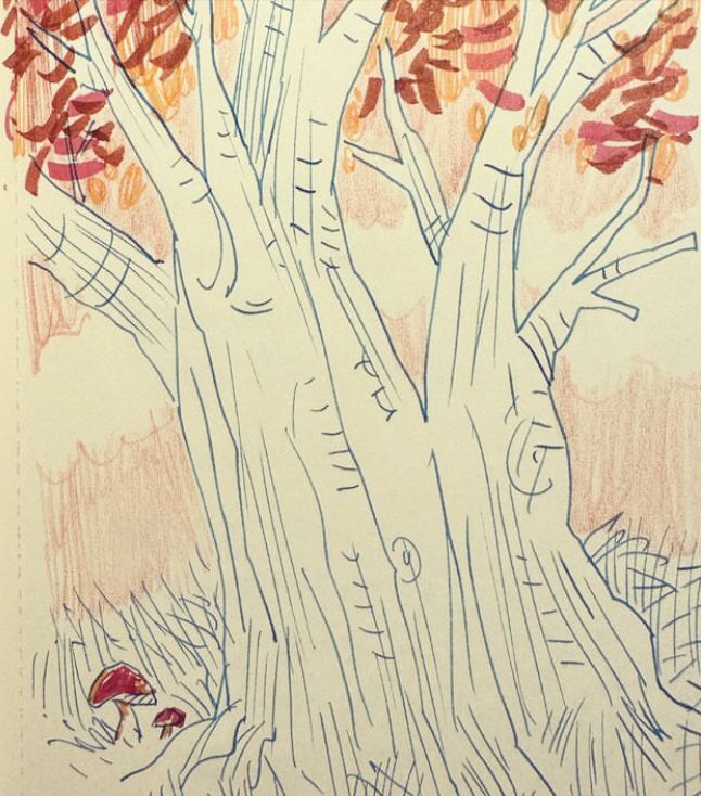 PaigeBraddock's tweet photo. Fall vibes 🍂 

#sketchtober #watercolor https://t.co/V1bXMAsHtu