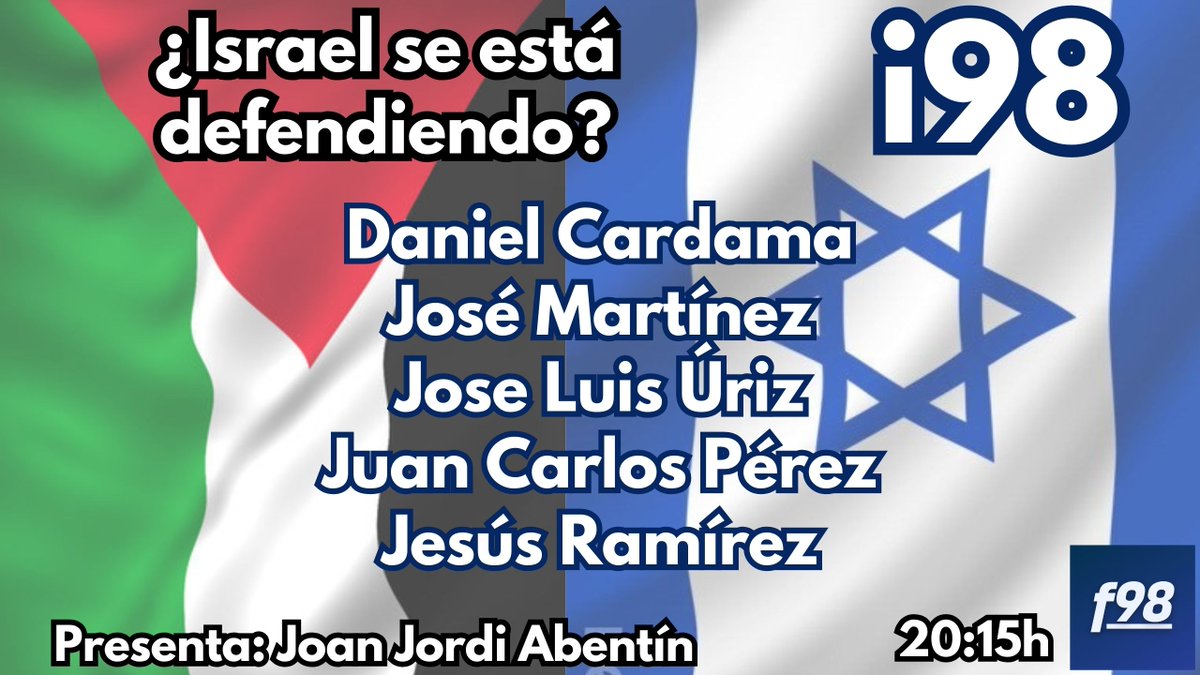 el98info's tweet photo. Empezamos si queréis pasar un rato 😬 Hablamos sobre si ISRAEL se está defendiendo.

Aquí lo podéis ver:

https://t.co/k8VbLlsaWo https://t.co/6L7b8otd9B