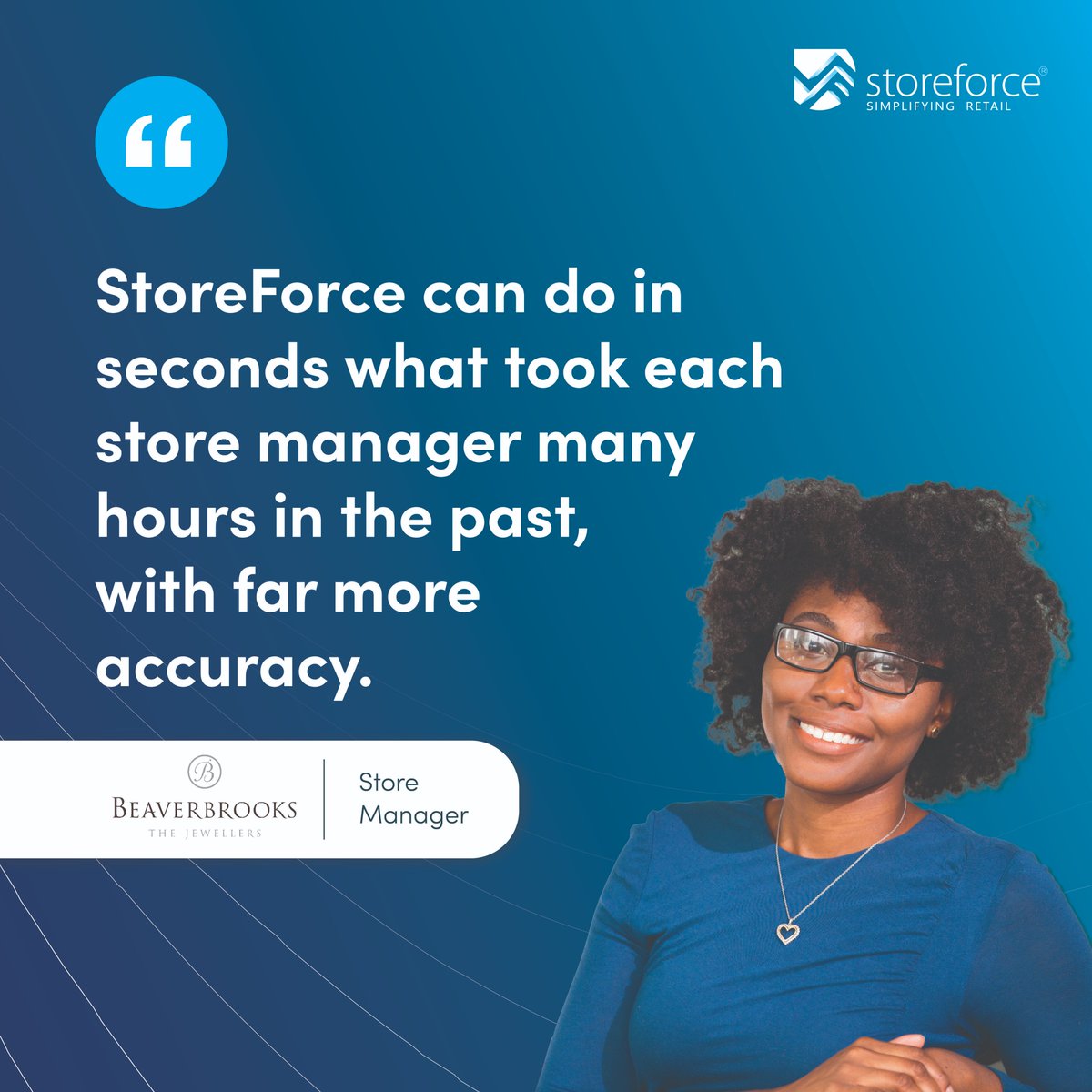 storeforce's tweet photo. In Retail, we need tasks done quickly and on time.

"StoreForce can do in seconds what took each store manager many hours in the past, with far more accuracy."

- Store Manager, Beaverbrooks https://t.co/ZfHYt7qMFm