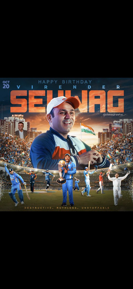 VSehwagFansFort's tweet photo. Happy Birthday to our God of Cricket. In the temple of @VSehwagFansFort you are always be our God. We wish you a year full of happines, success, lots n lots of wealth &amp; rich health. 

May God bless you with everything you wish to have. #HappyBirthdayViru #HappyBirthdaySehwag https://t.co/iNrsVuDjej