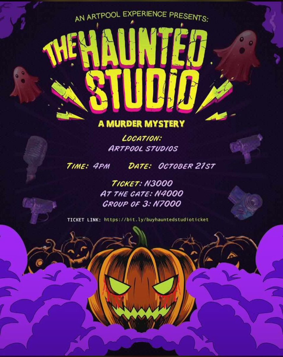 artpoolstudio's tweet photo. "Get ready to face your deepest fears at the most chilling party of the year! #thehauntedstudio 

Get your tickets through link in bio ! https://t.co/3SqESgGmrF