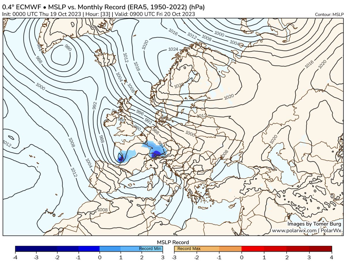 Joackiie's tweet image. Noch ein Heim|#Barometer zu Hause? Freitag sinkt der Luftdruck teils bis auf 980 hPa oder mbar: am Morgen #Jura, mittags föhnigen #Rheintal! Für Oktober rekordverdächtig tief, hat aber keine gesundheitlichen Folgen. 
Ruhigeres Hochdruckwetter wohl erst wieder Anfang November..
