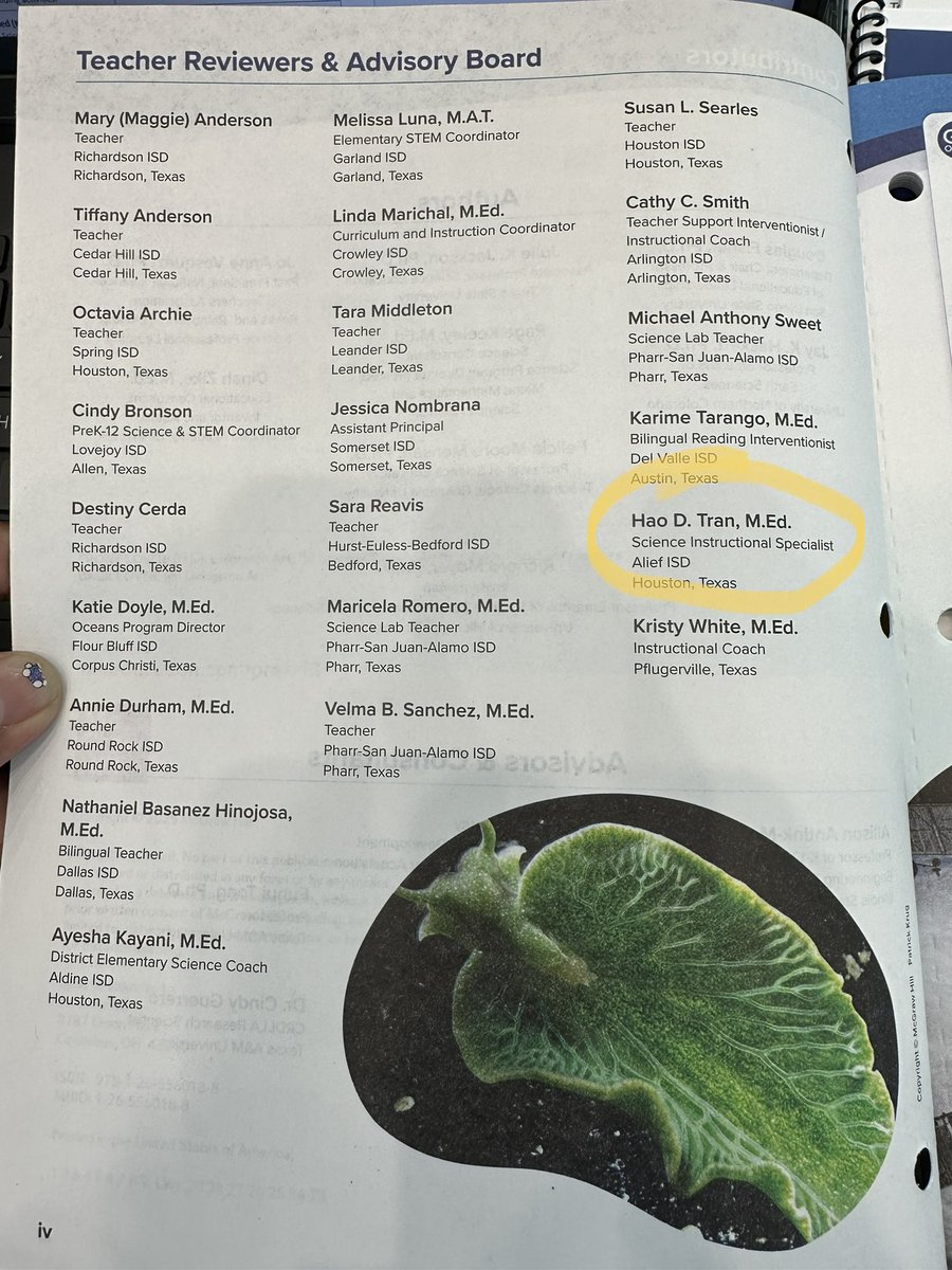 My name is in McGraw Hill’s new Texas Science Textbook! 😍