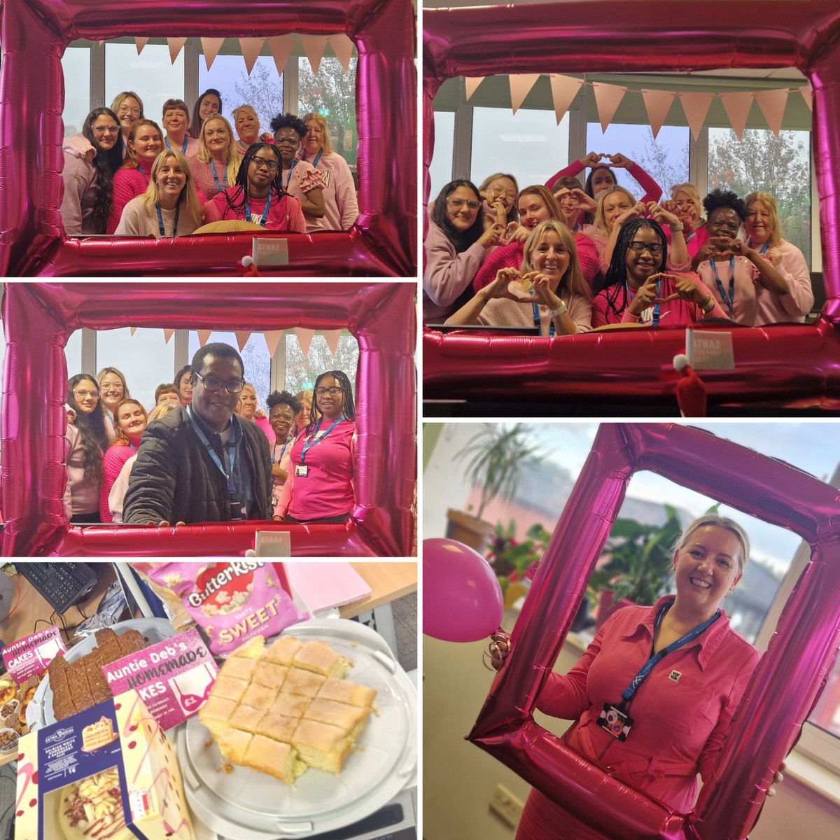 lesleynorfield's tweet photo. #BoltonNCMHT doing what we do best, coming together for #BreastCancerAwarenessMonth #wearitpinkday 
Amazing cakes by talented Deb. Total raised so far £102. Good effort team! Special mention to @LauraLarkinRMN  our very own pink lady &amp; our Ang for organising. 
@GMMH_NHS https://t.co/6Q69TNrZfg