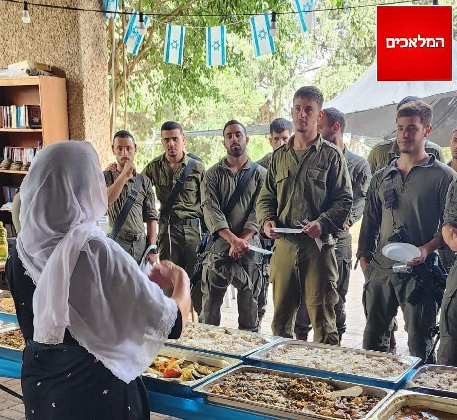 Israelkicksass's tweet photo. The Druz are our brothers and sisters, respect to 
 Aunt Nora, owner of "Nora's Kitchen" in Daliyat El Carmel, she closed the restaurant since the beginning of the war but did not stop cooking.
 For a week, she has been preparing food for 
1/2 https://t.co/vD394DECwc