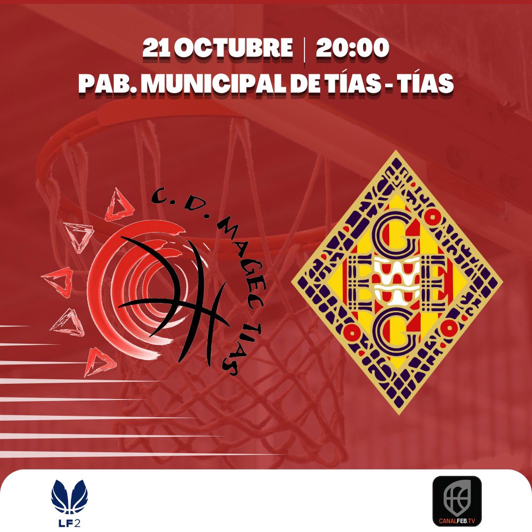 GEiEGBasquet's tweet image. El #LF2 farà aquest cap de setmana el primer dels tres desplaçaments extrapeninsulars consecutius d’aquesta temporada. Som-hi, @geieg1919! 

🆚 @magectias1995
📅 Dissabte 21 d’octubre
⌚️ 20:00 (hora local - 21h hora catalana)
📌 Pabellón Municipal de Tías (Lanzarote)
📺 Canal FEB
