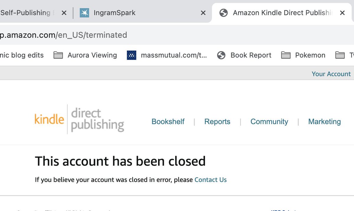 Screenshot of "This account has been closed."