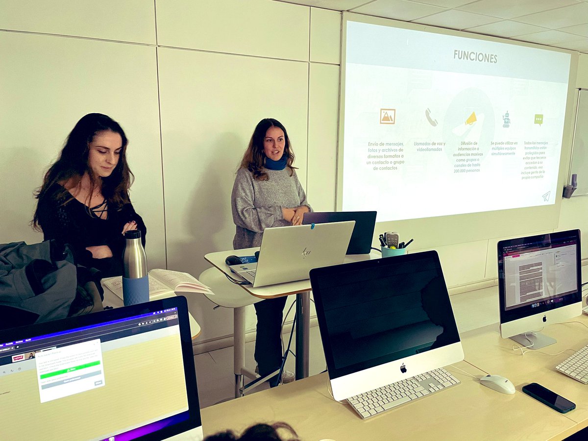 Maravilla de presentación de <a href="/barbara_bussons/">Bárbara Bussons Urzaiz</a> y <a href="/pau_rucla/">Paula</a> en nuestra clase de hoy en <a href="/aulaCM/">Aula CM - Escuela de Comunicación y Marketing</a> sobre #TelegramBusiness💥👏❤️

#telegram #marketing #communitymanager