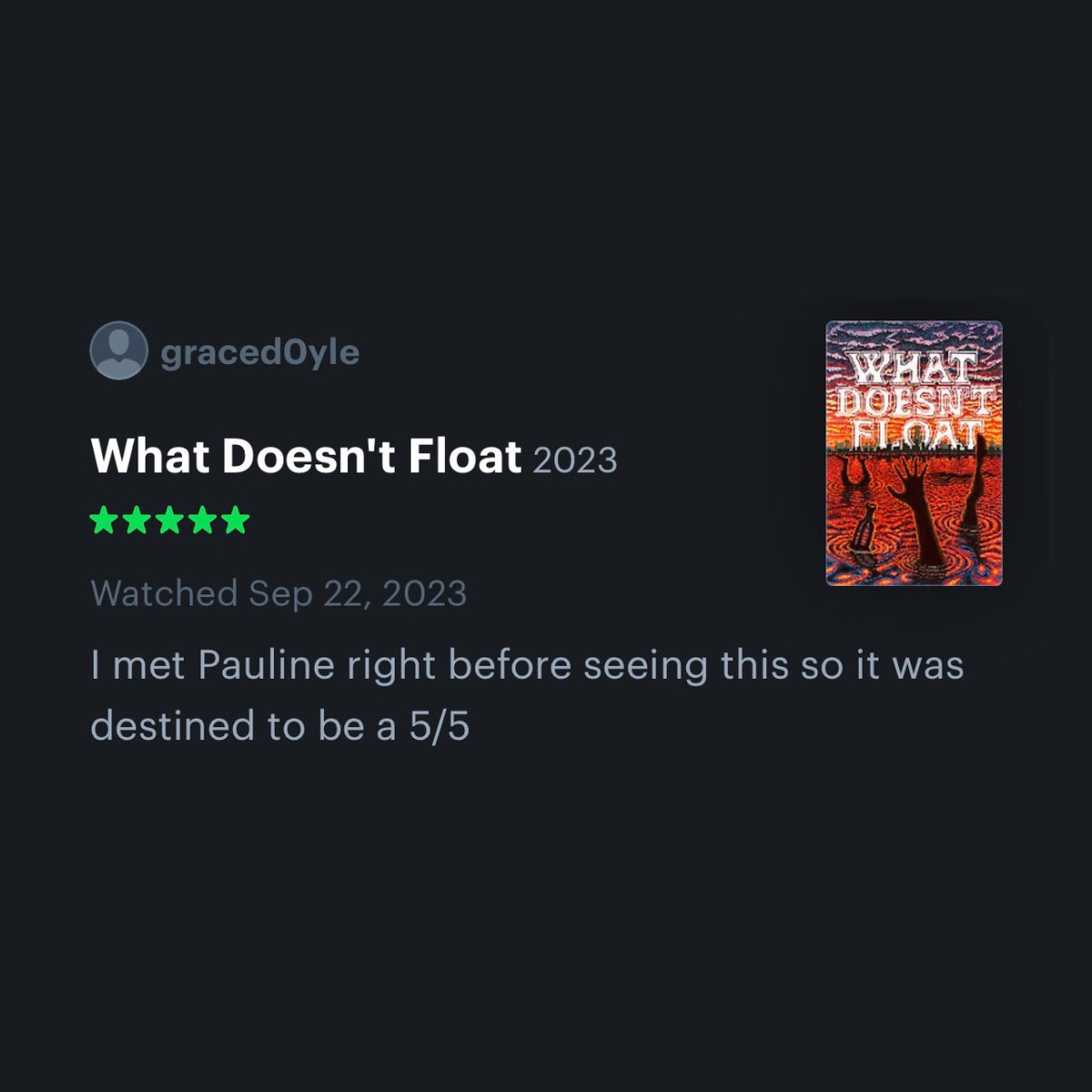 CircleCollectv's tweet photo. What the kings &amp; queens of @letterboxd have to say about #WhatDoesntFloat 👑 

LA is back this weekend ft’ing a Q&amp;A Sun with Luca Balser &amp; @claytatum at @musichall3 + opens Toronto at @RevueCinema w/ Luca in attendance Friday. Check https://t.co/usFrajKVHx for all tix &amp; more 🌊 https://t.co/f7n4IPx2xm