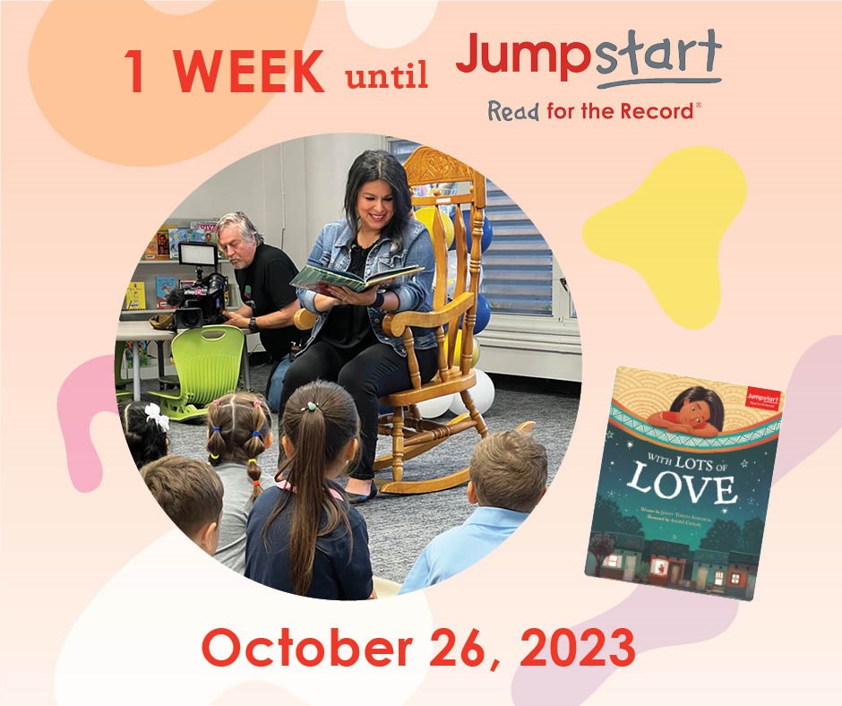 Jumpstartkids's tweet photo. Are you ready to Read for the Record in one week? On October 26th, millions of children and adults will celebrate early literacy and #ShareLove during the world’s largest shared reading experience. We are excited to read it with you! https://t.co/4yFhQ29BRe