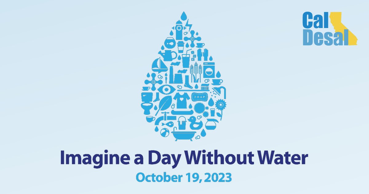 As we #ImagineADayWithoutWater today, CalDesal encourages continued progress and advancement towards a future with abundant water supplies and improved water resilience through ongoing investment and technological innovation in ocean water and brackish water desalination.