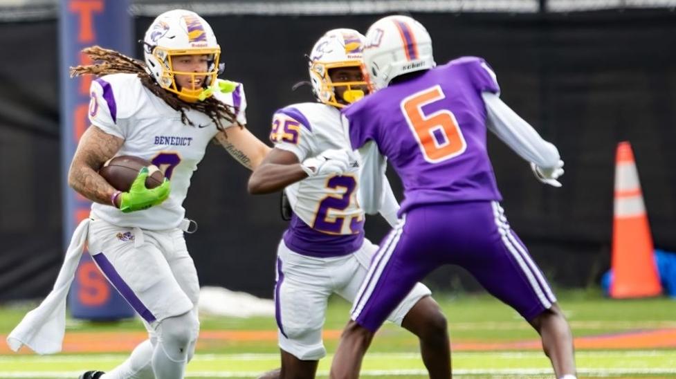 DII National Leaders Scoring Defense

1)  6.14  Benedict College
2)  8.29  Lenoir-Rhyne
3) 10.71 Harding
4) 12.14 Wingate
5) 12.29 Virginia Union
6) 12.57 New Haven
7) 13.00 Davenport
8) 13.57 West Florida
9) 14.00 UIndy
10) 14.14 Colorado School of Mines