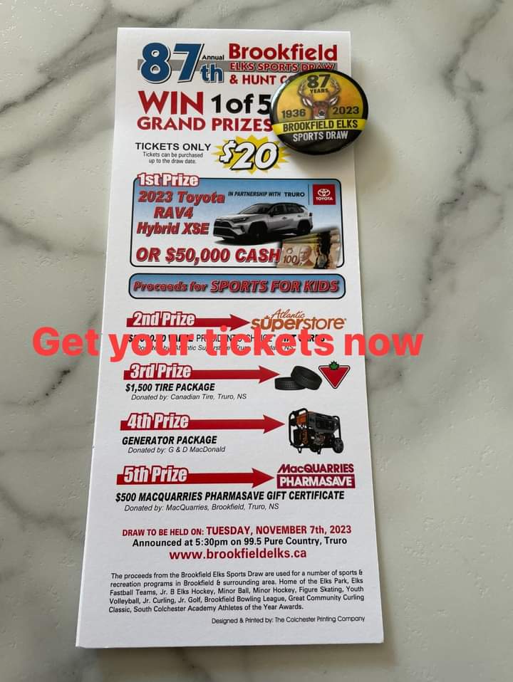 ElksFastpitch's tweet image. Draw date is fast approaching! Please get your tickets and help support so many of our local amateur sports programs! Tickets available until the 7 Nov draw date, get your name in for a chance at a fantastic prize!
#elksfamily