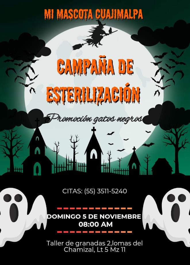 Campaña de esterilización en #Cuajimalpa a bajo costo.