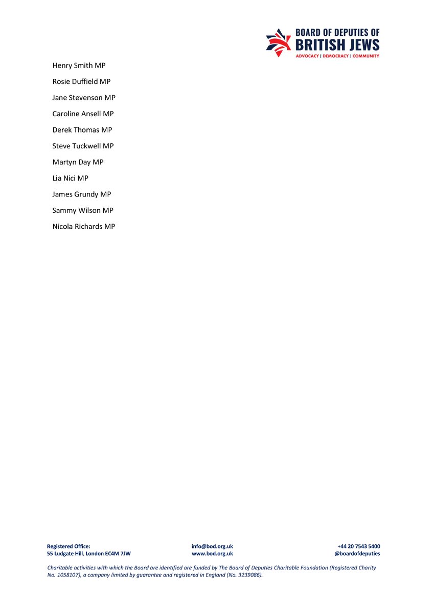 More than 50 MPs, including current and former members of the Cabinet, have signed our letter calling out the BBC for their outrageous failure to describe Hamas as what they are – terrorists. The BBC urgently need to change their Editorial Guidelines. #HamasAreTerrorists