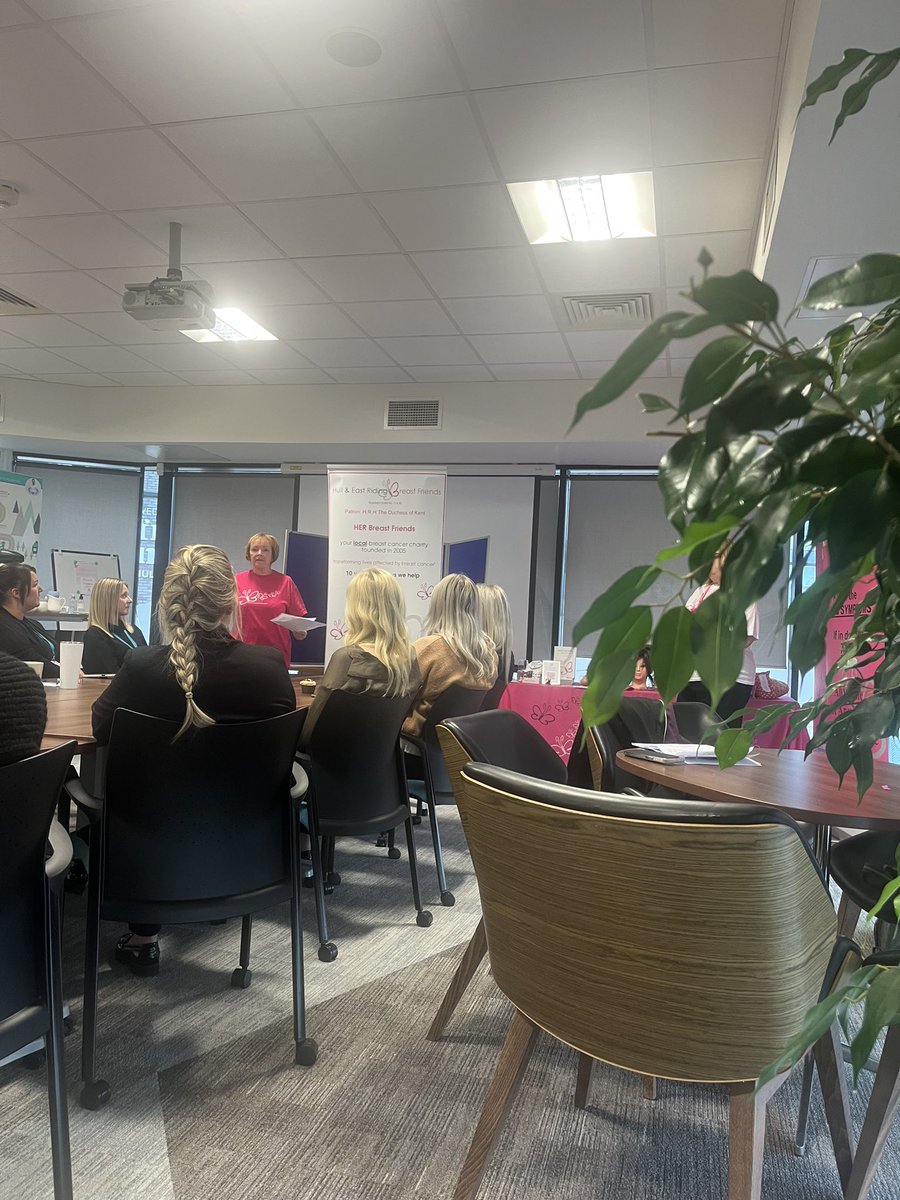 hudgellsol's tweet photo. One of the aims of #BreastCancerAwarenessMonth is to ensure everyone gets the screening and the support they need. Today we welcomed @HERBreastFriend for a talk on their support services and early detection. #Bebreastaware because it can affect #anyoneatanytime https://t.co/7qXhS14izn