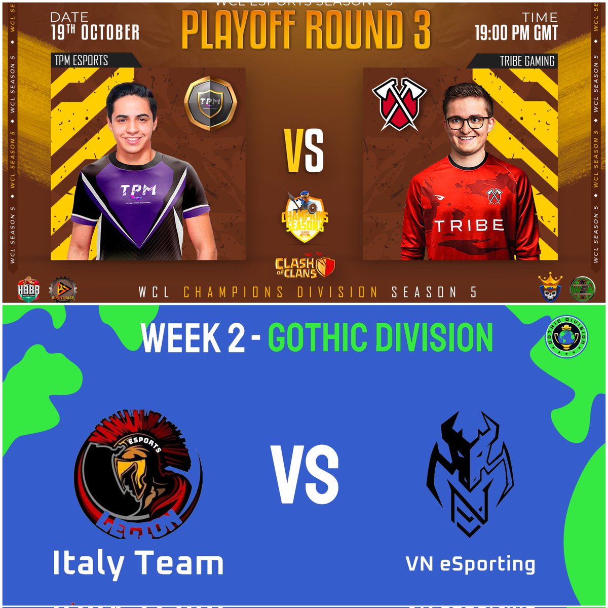 Style_coc's tweet photo. 🟣 LIVEEEEEE!

Doble Guerraza para terminar el Día! 😎

🏆 @wcl_warriors PO R3
✅ @TPMSPORTS2 🆚 @TribeGamingCoC 

🏆 @GlobalClashCup W2
✅ #ItalyTeam 🆚 @VNesportingCOC 

TODO el MUNDO para DENTRO! SIUUU! ❤

👉 https://t.co/1tsBS7OeVq https://t.co/TapFgw4a1X