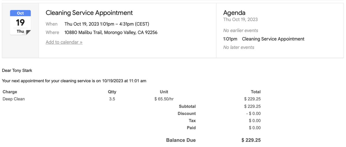 Yet another new feature, all in the same day 😊: Customer appointment reminder emails now appear as events in Gmail, making it easy to add them to your calendar.