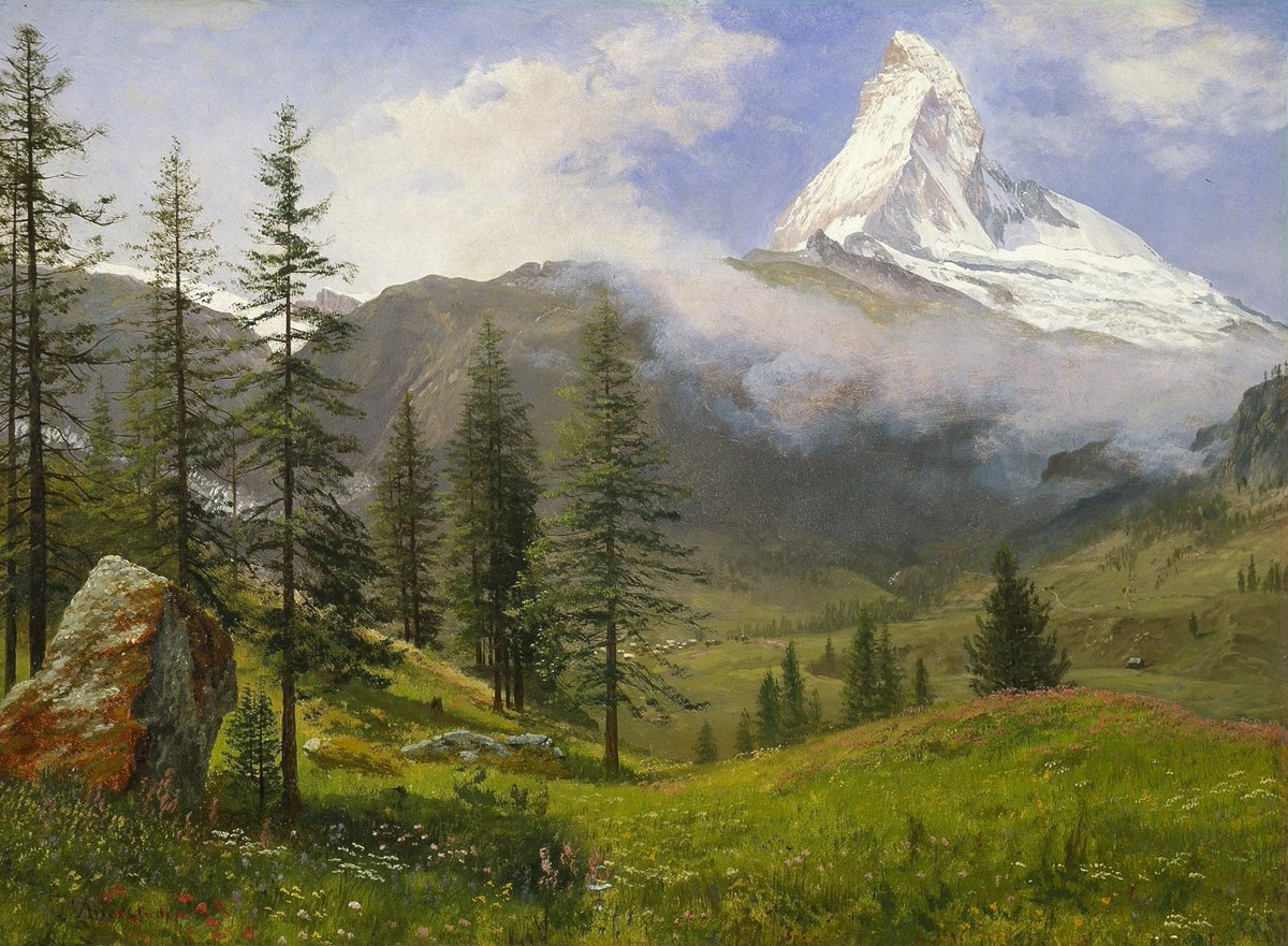 Matterhorn by Albert Bierstadt, circa 1867.
#matterhorn #albertbierstadt