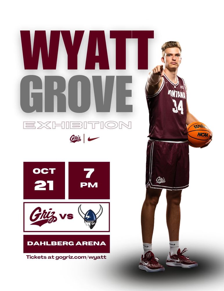 blake_joness's tweet photo. Looking for Saturday night plans? Come support us for a great cause at the Wyatt Grove Exhibition game against Western Washington. 

See you there at 7pm Griz Nation! https://t.co/By615K09ZF