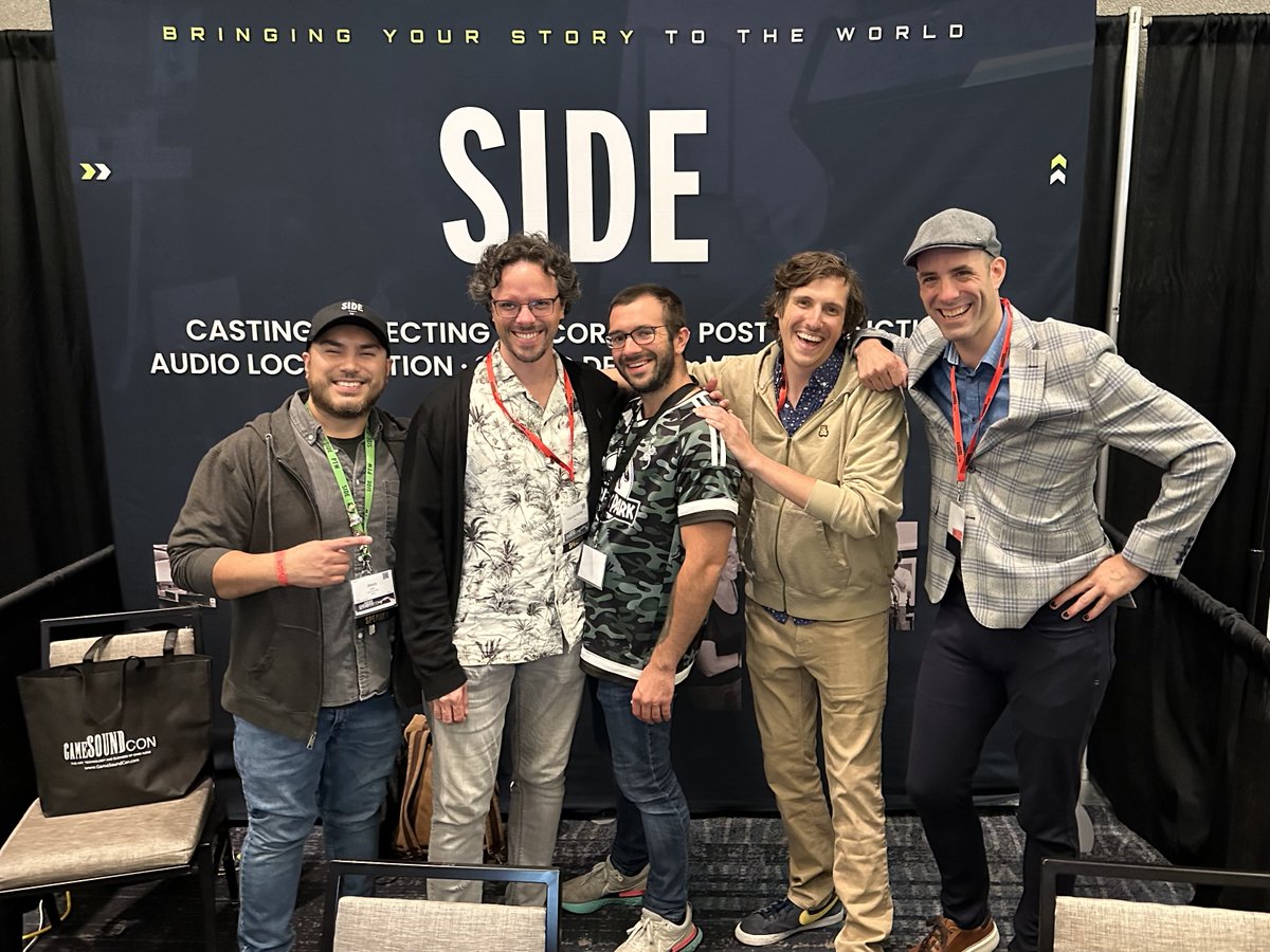 SideGlobal's tweet photo. Wrapping up our time at #GameSoundCon ๐ง Fresh off the news of our #SIDEMontreal announcement! Our MTL and LA teams had an incredible time meeting with fellow industry professionals and sharing the news of our latest #Music and #SoundDesign service offerings.
Until next time! ๐ https://t.co/UGMx42Ms9S