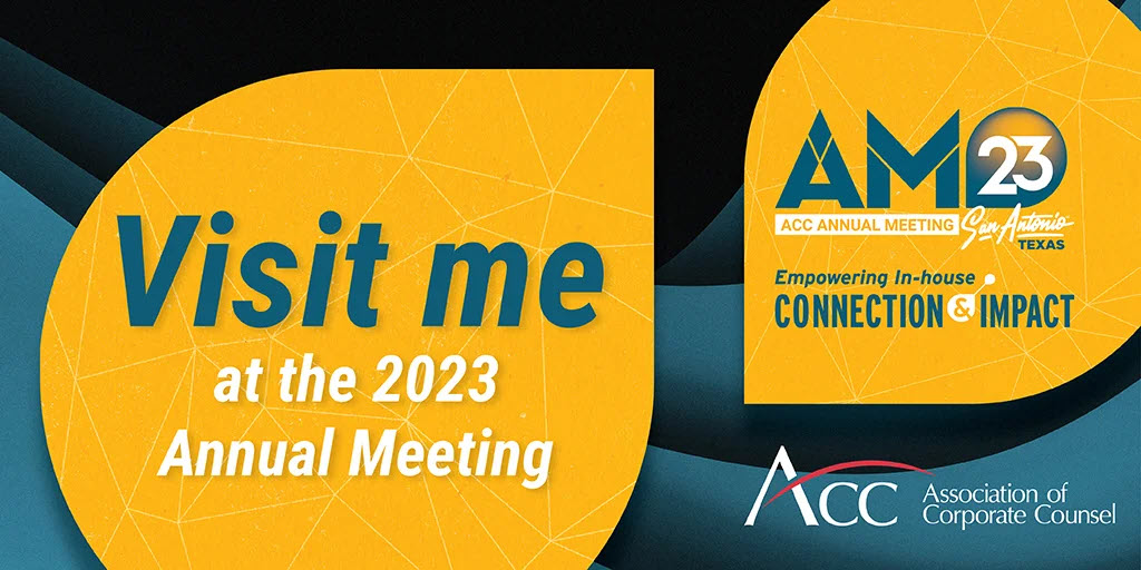 The 2023 ACC Annual Meeting is just around the corner and we cannot wait to see you in San Antonio! Visit us at booth 720 to learn about our innovative Combined Intelligence solution. #ACCAM23 #legalsifter #legaltech #combinedintelligence