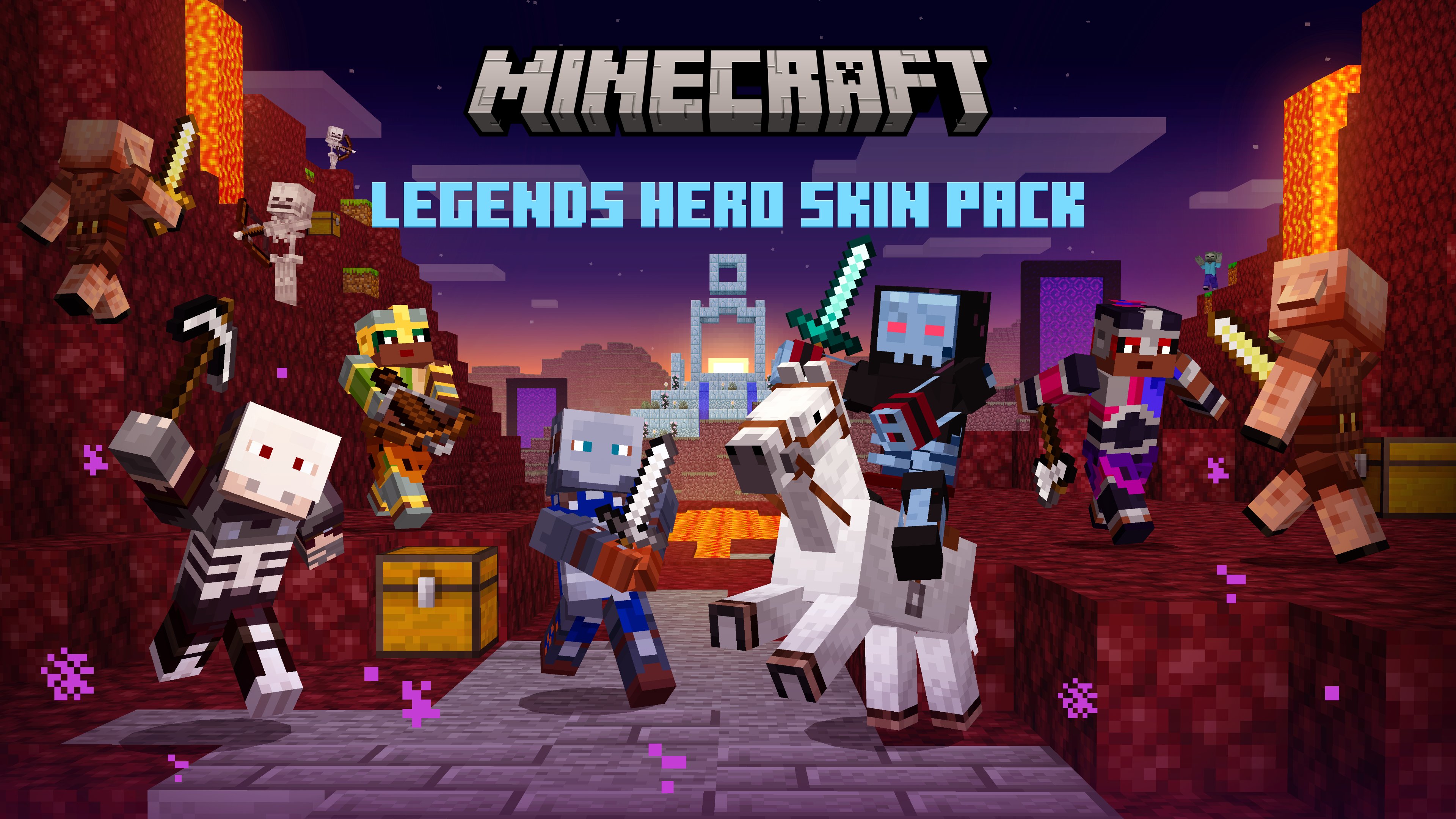 Minecraft Legends on X: It's time to get spooky with the Minecraft Legends  Hero skin pack, now available in Minecraft: Bedrock Edition! ​ ​ You'll get  5 exclusive skins, including the Bony
